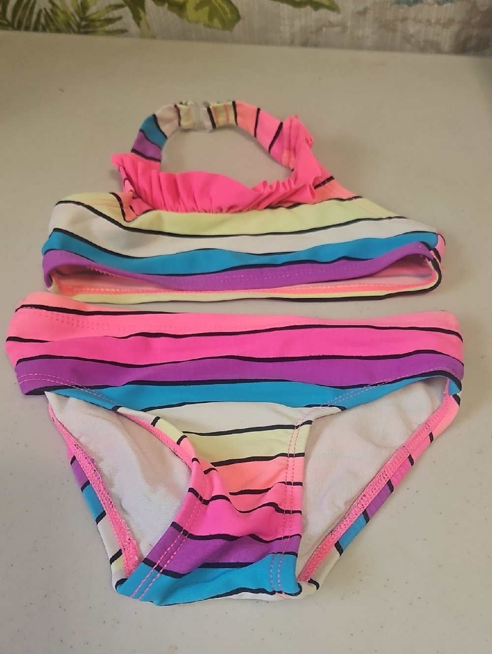Place Bikini Size 12/18 Mo Pink Purple Yellow